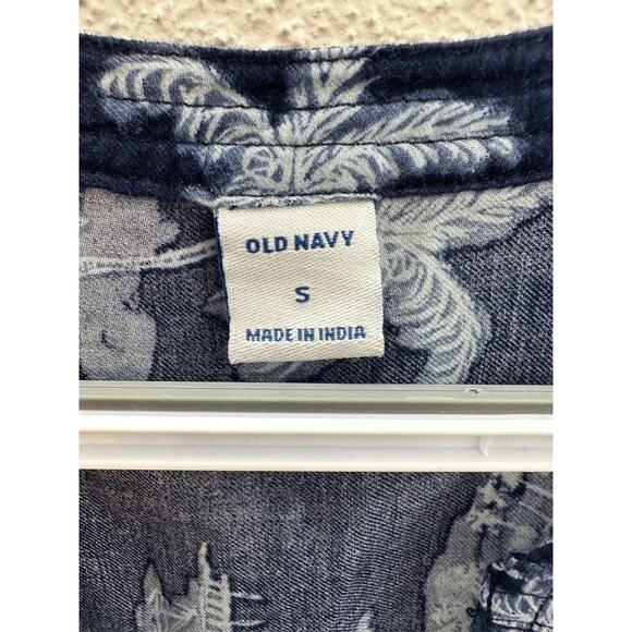 Womens Old Navy Shirt Size Small Blue Beach Long Sleeve Henley - Picture 4 of 10